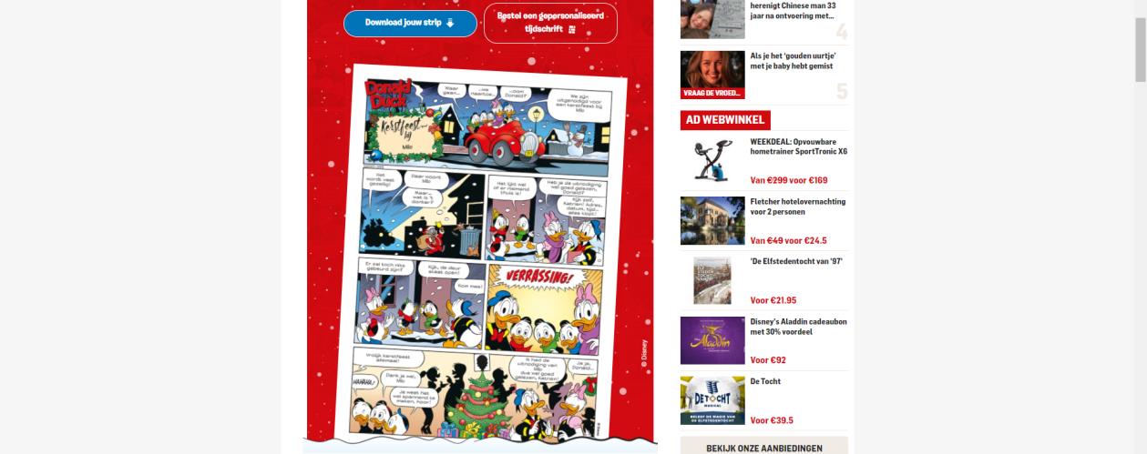 Image of Donald Duck personalized comic project