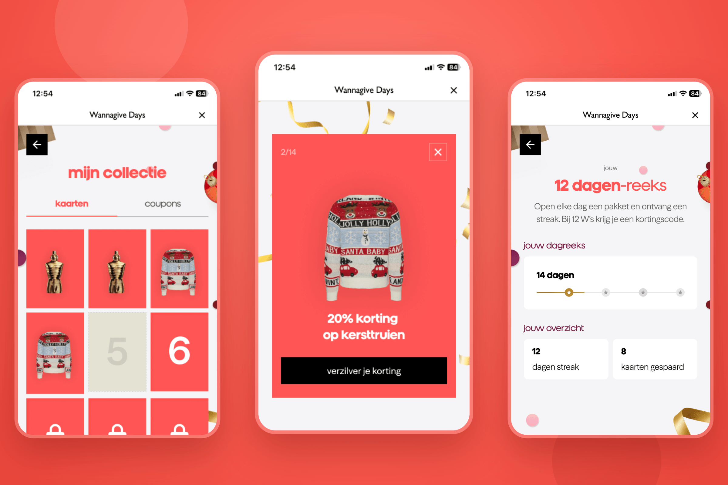 Collecting cards, redeeming a discount and building a daily streak